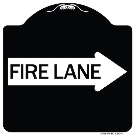 Fire Lane Right Arrow Heavy-Gauge Aluminum Architectural Sign